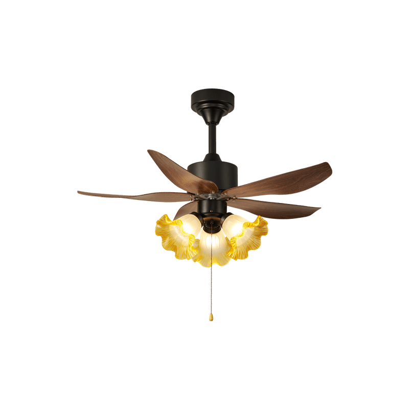 Florence Blossom Plafondventilator met Verlichting 90cm Houtnerf 6-Snelheden DC Motor