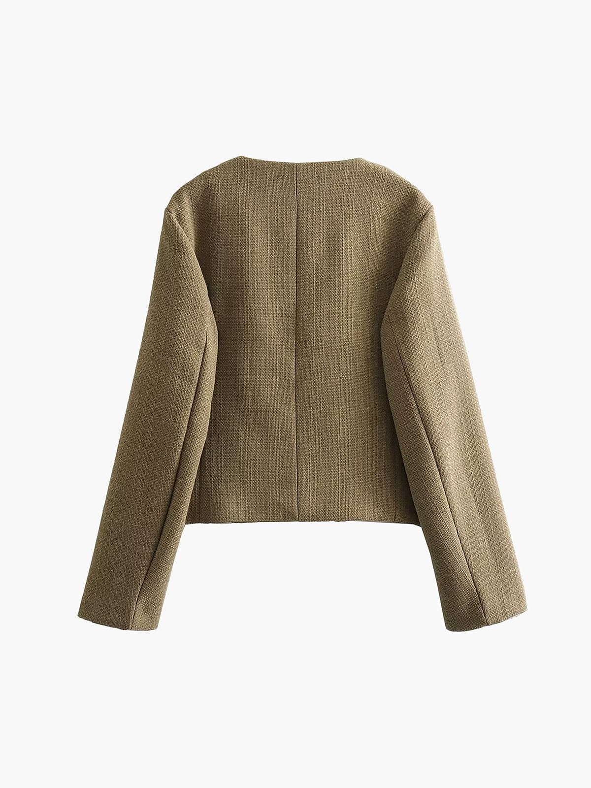 Dames Jas Tweed Klassieke Stijl Gouden Knopen
