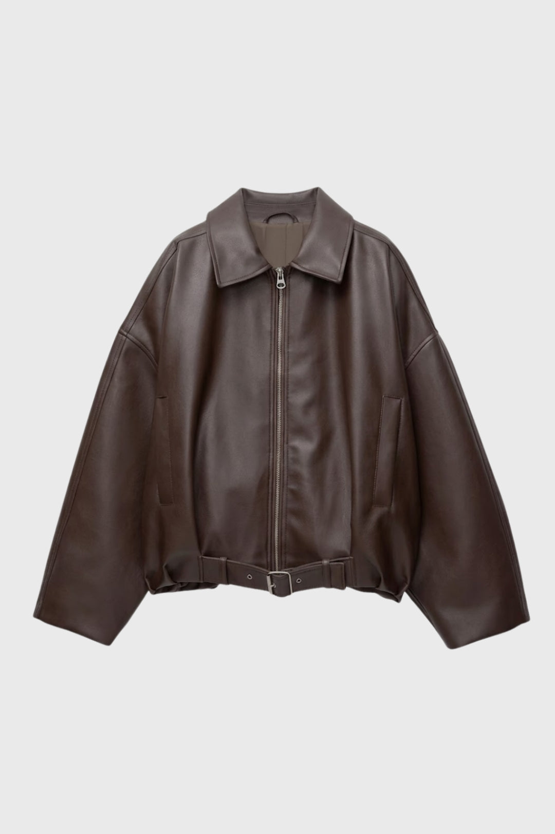 Dames Bikerjas Oversized met Ceintuur Casual Stijl