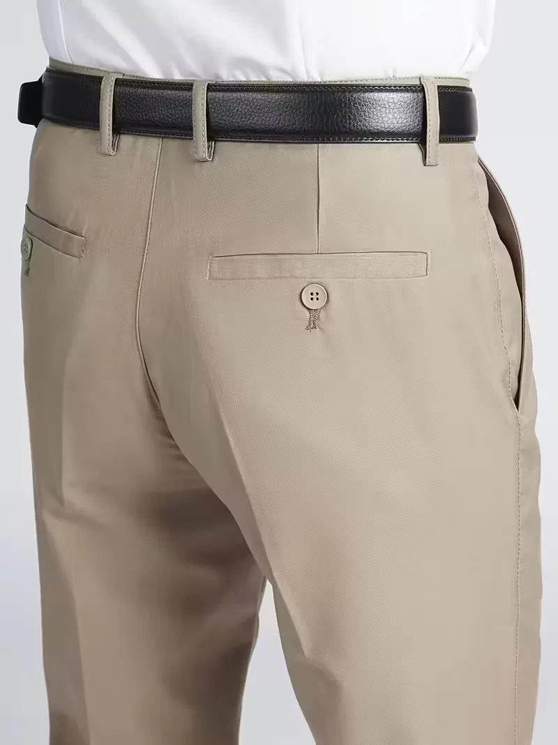 Broek met elastische tailleband en regular fit