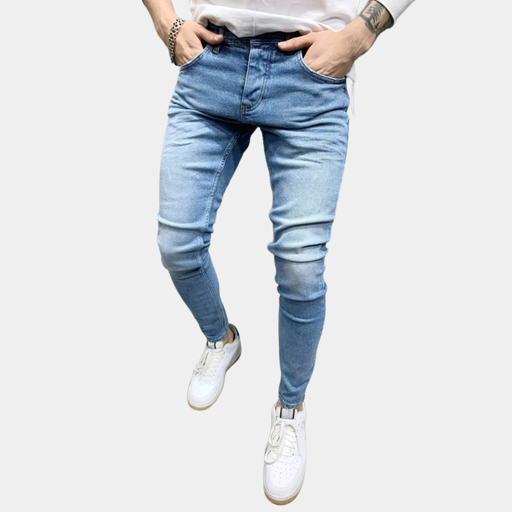 Donkere Skinny Fit Heren Jeans Comfortabel