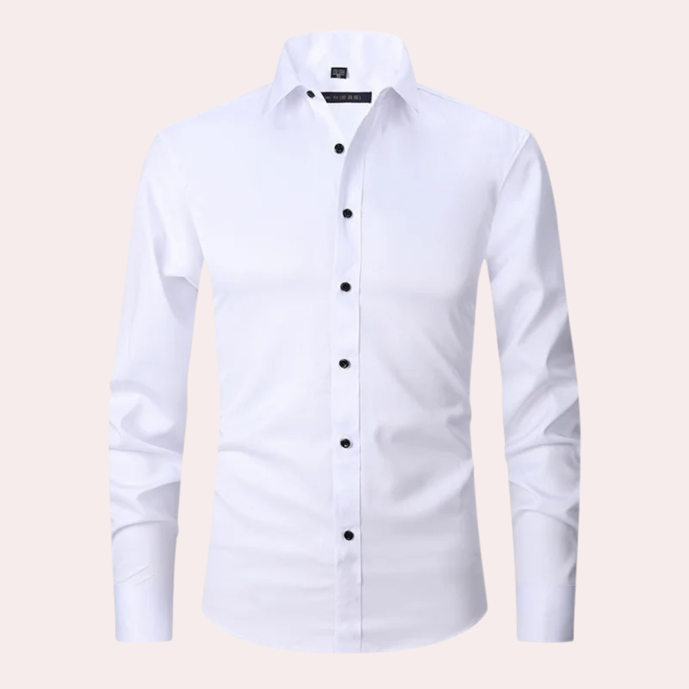 Heren Overhemd Slim Fit Stretch Stof Klassiek Model