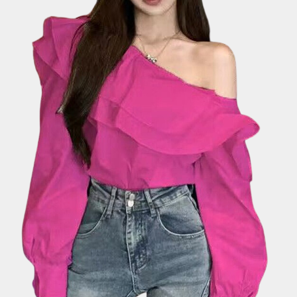 Dames Blouse Elegante One-Shoulder Stijl voor Vrouw