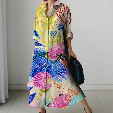 Dames Overhemdjurk Korte Mouw Elegante Zomerjurk