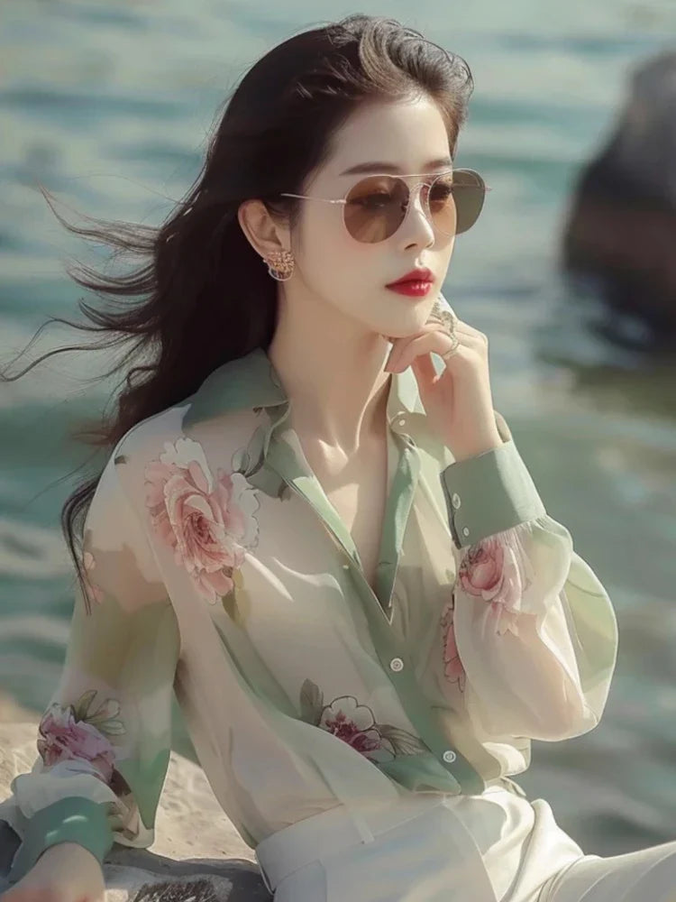 Dames Blouses Zomer - Lichte Chiffon Tops Stijlvol en Vrouwelijk