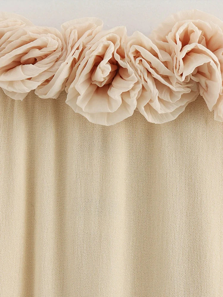 Strapless Lange Avondjurk 3D Bloem Print