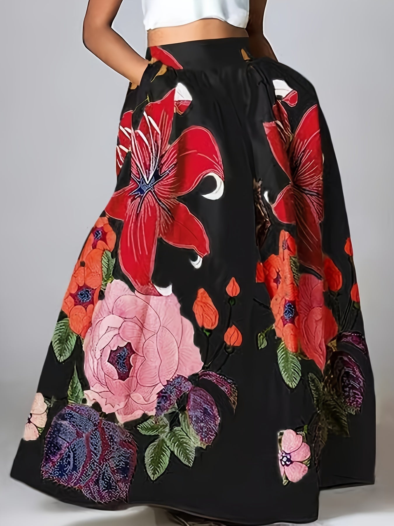 Dames Maxi Rok Hoge Taille Bloem Jurk Zomerrok