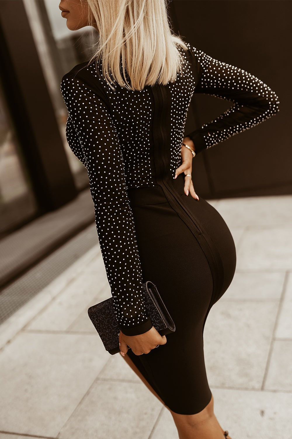 Dames Lange Mouw Mini Feestjurk - Luxarie
