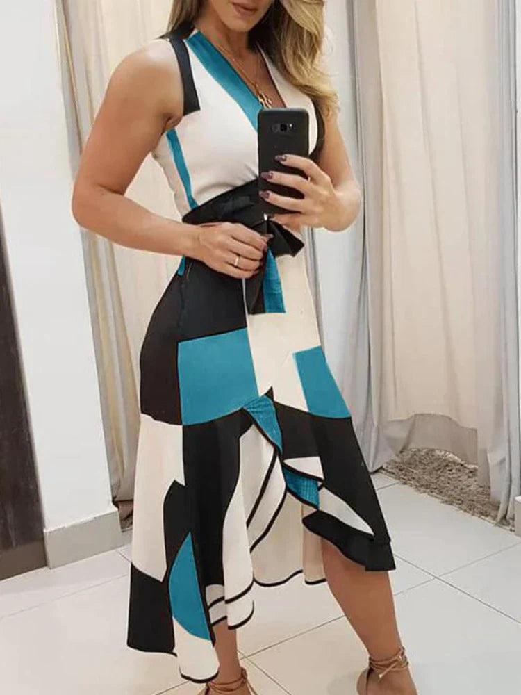 Elegante Mouwloze Jurk voor Dames Zomerjurk Glamour