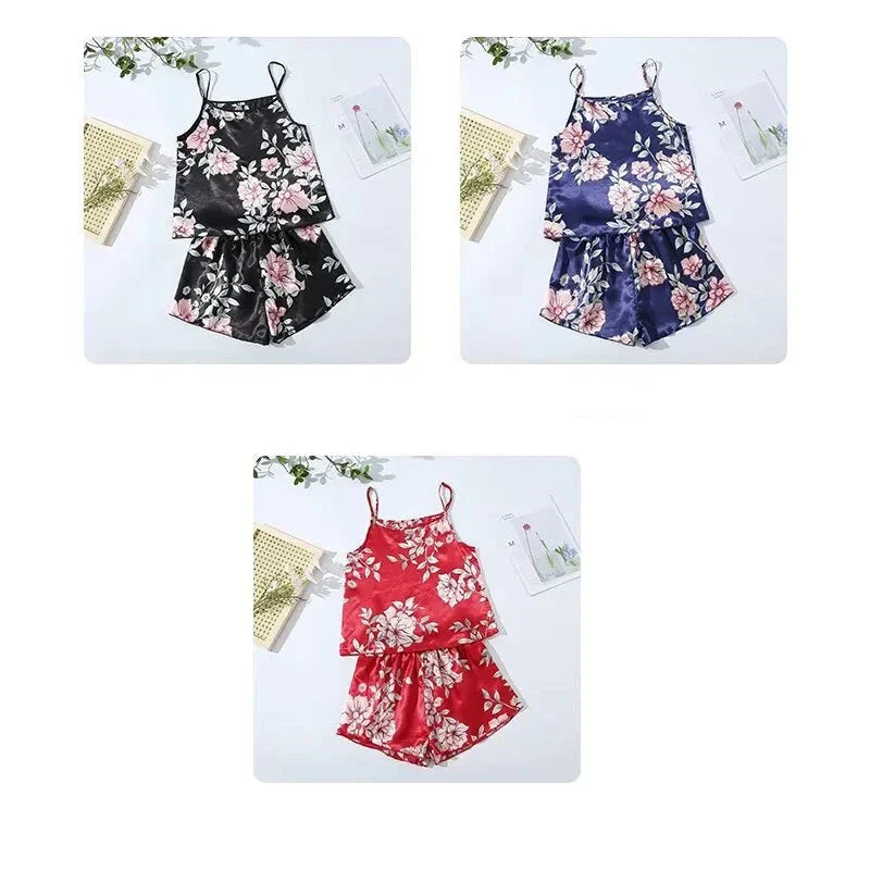 Dames Pyjama Set Bloemenprint Zacht en Comfortabel
