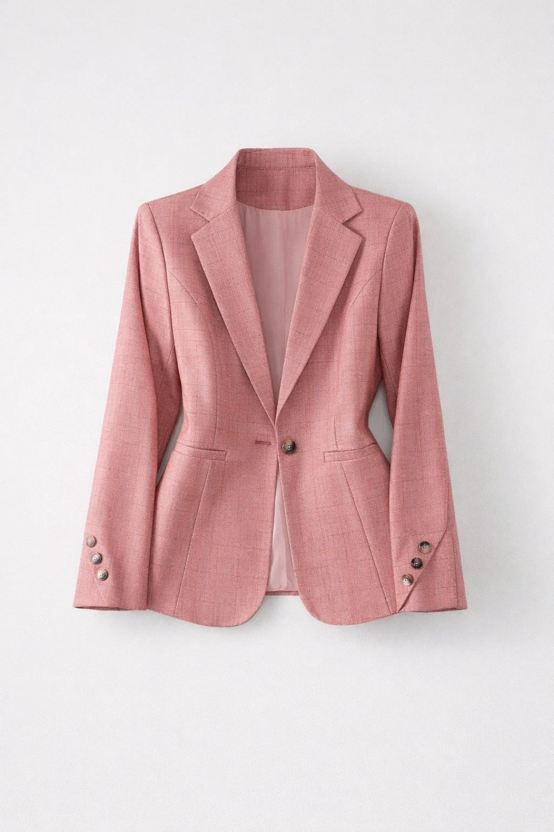 Dames Blazer Klassieke Enkelknoop Ruitpatroon Chique
