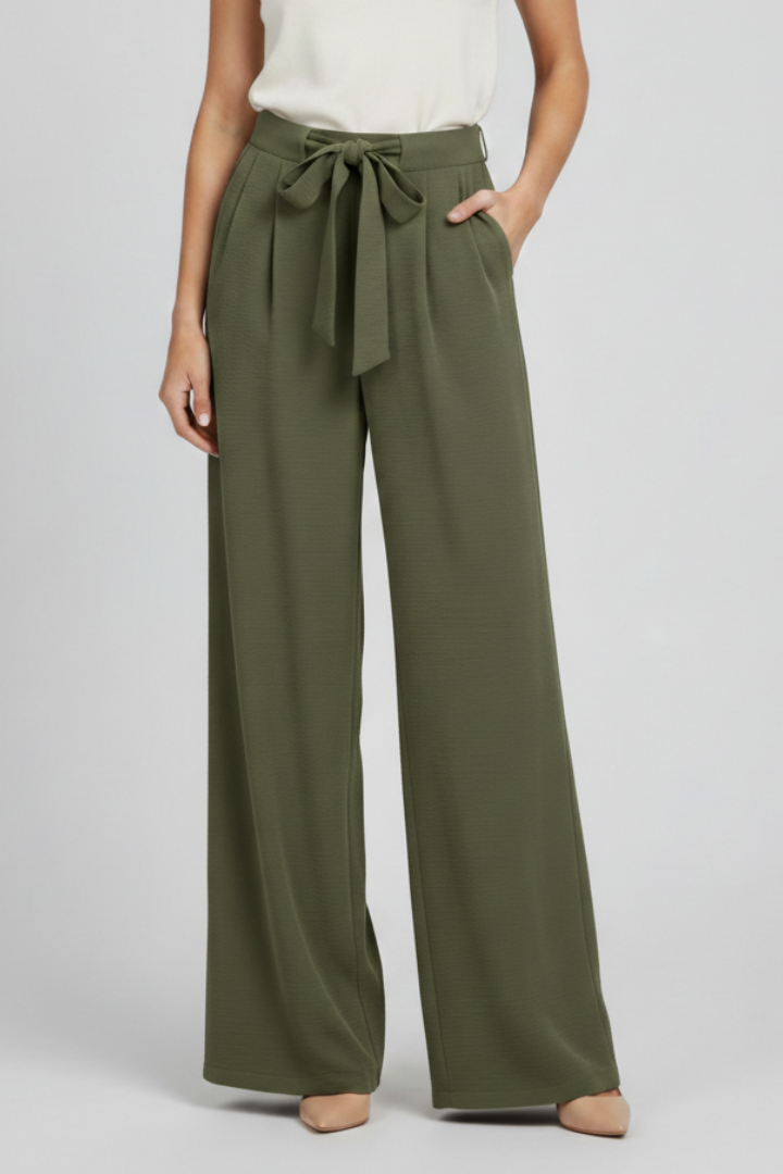 Dames Flared Broek met Koord Taille | Elegante Palazzo Pantalon 7