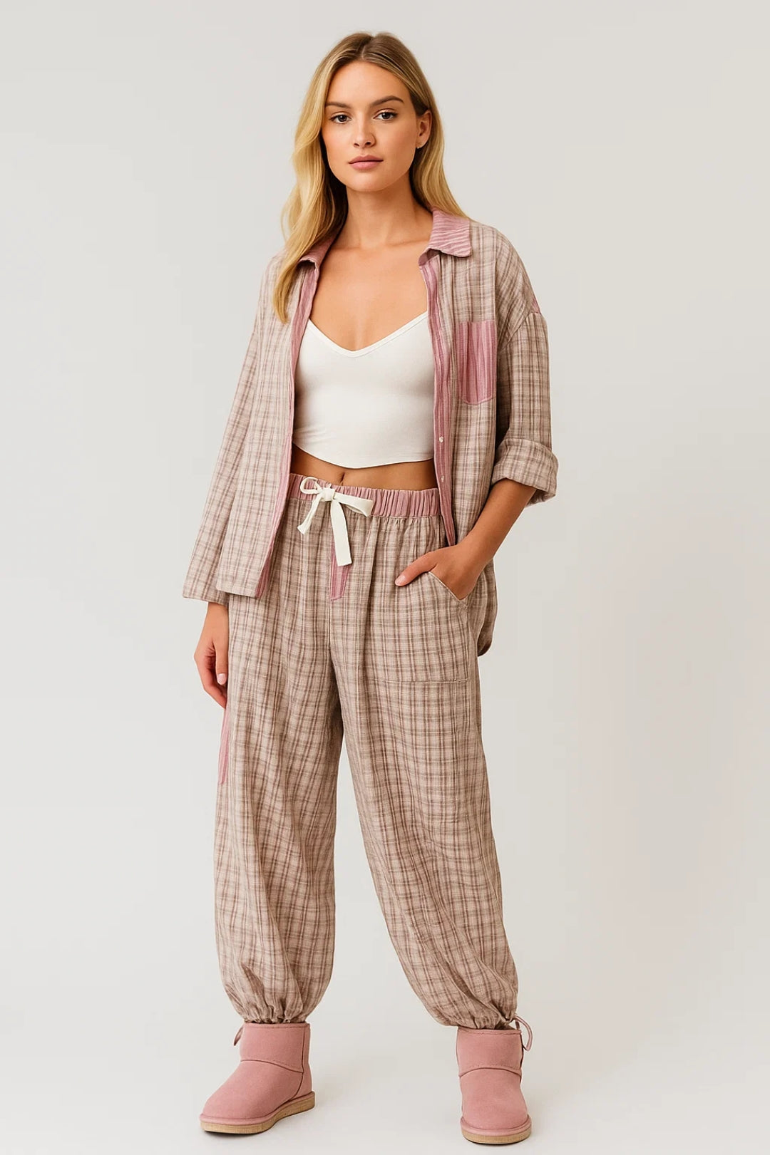 Dames Loungewear Set Comfortabel Met Knoopjes voor Zomer