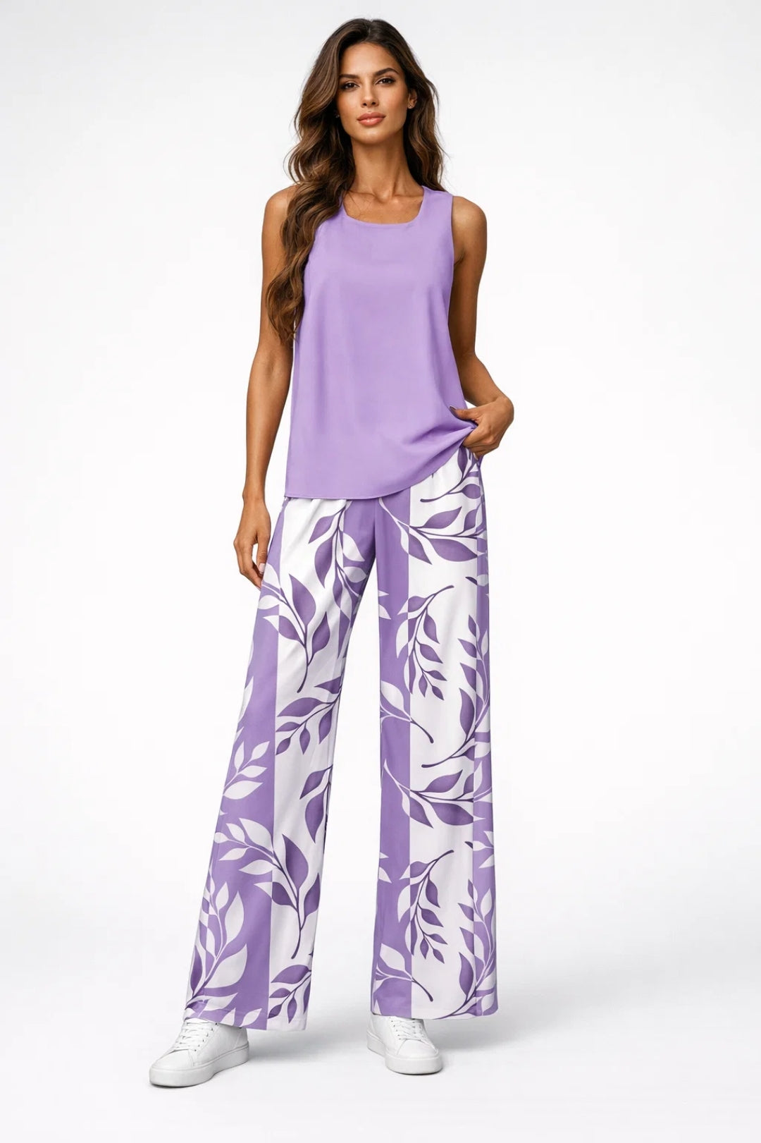 Dames Set - Mouwloze Top met Wijde Palazzo Broek Elegant Zomer
