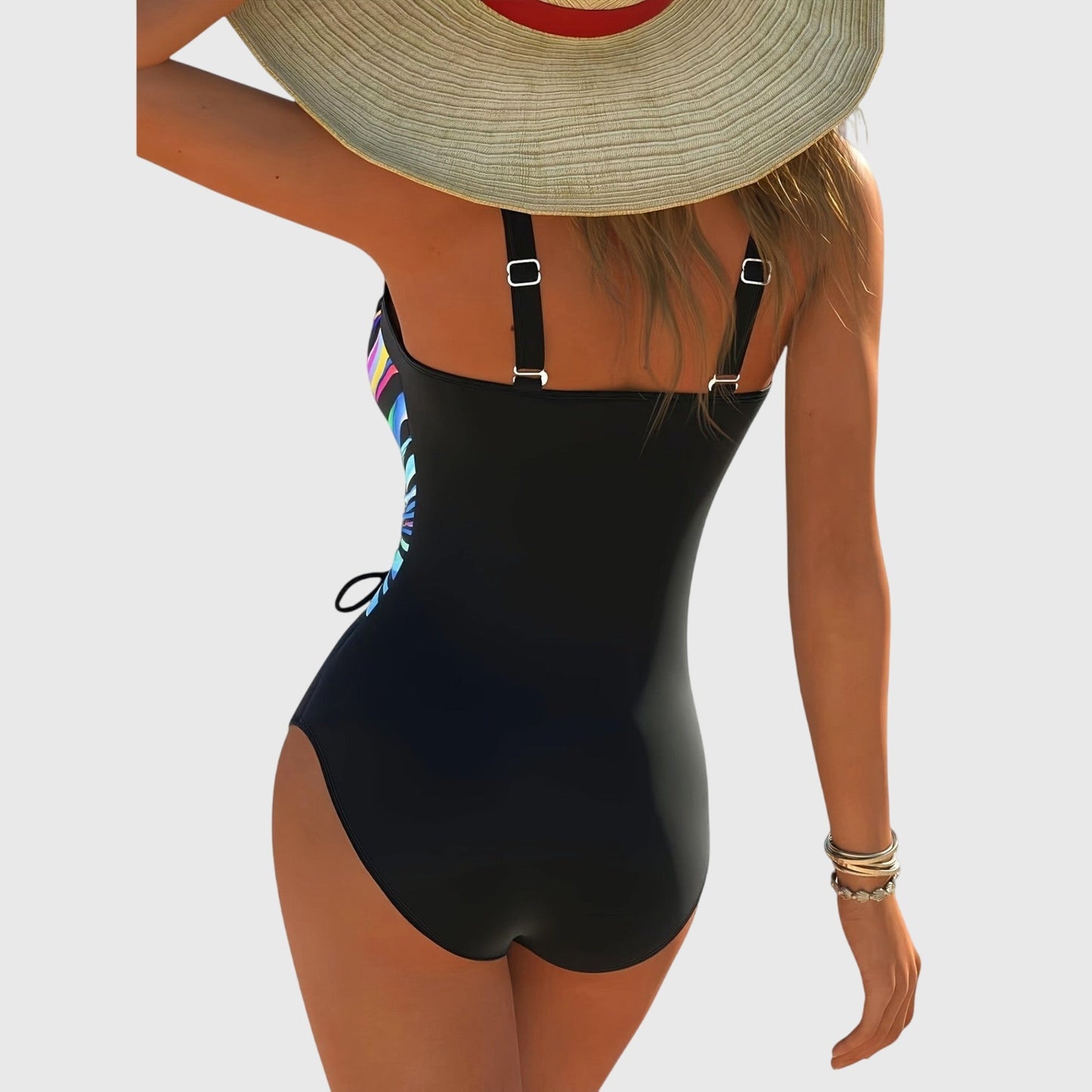 Dara | Dames Bikini - Zwart, Hoog Elastisch Met Cross-Front Design 1