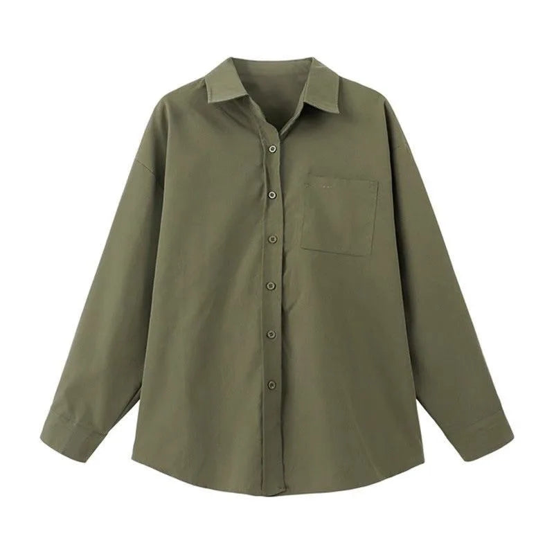 Groene Vrouwelijke Basis Blouse Standaard Model