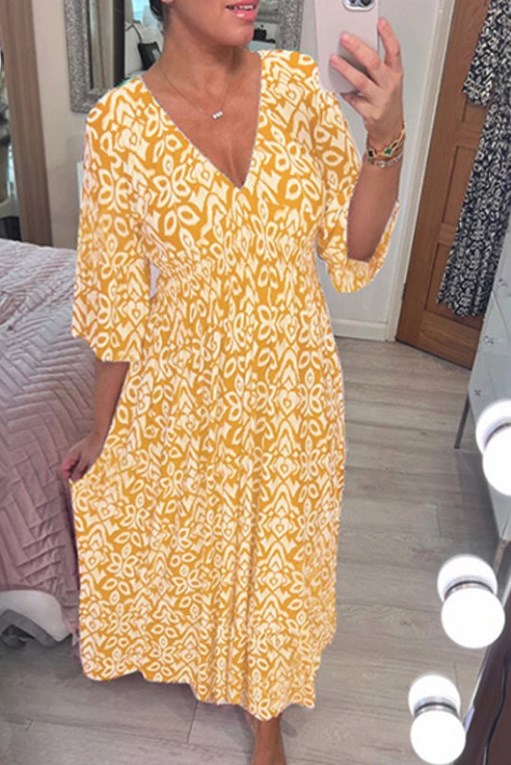 Isabelle | Lange Jurk met Print