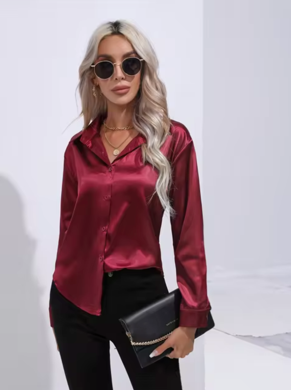 Elegante Blouse van Zijde met Hangertje
