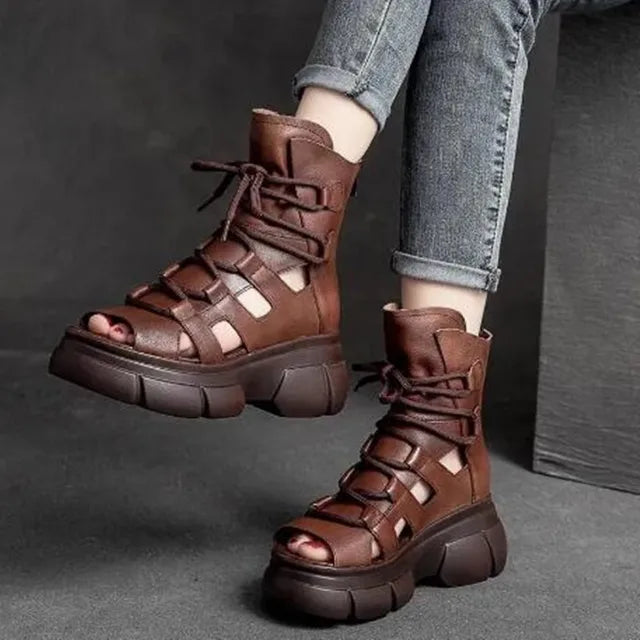 Vrouwen Sandalen van PU Leer Retro Stijl