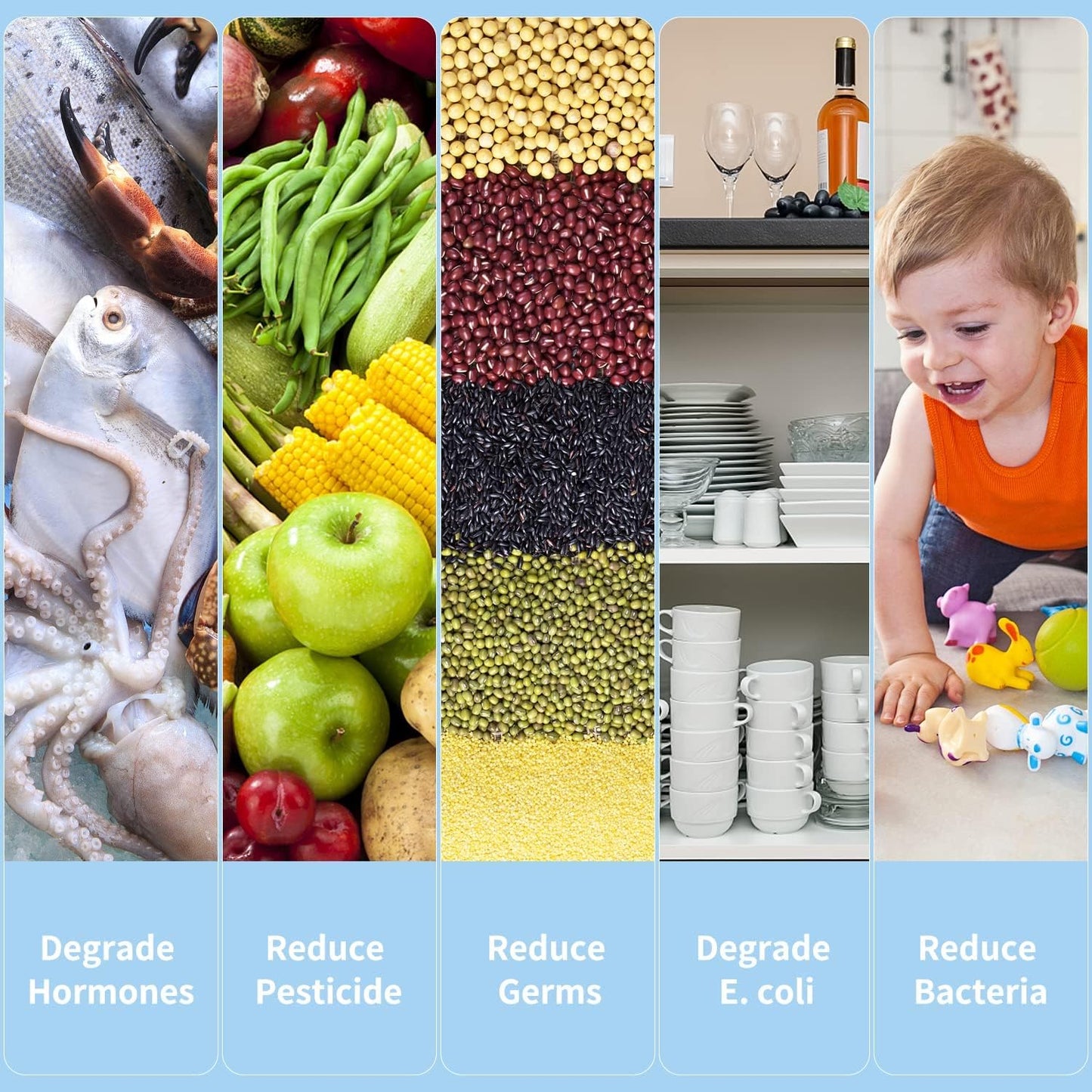 Draagbaar Groente & Fruit Reinigingsapparaat met Hydroxide Ionentechnologie voor Voedselreiniging Keuken