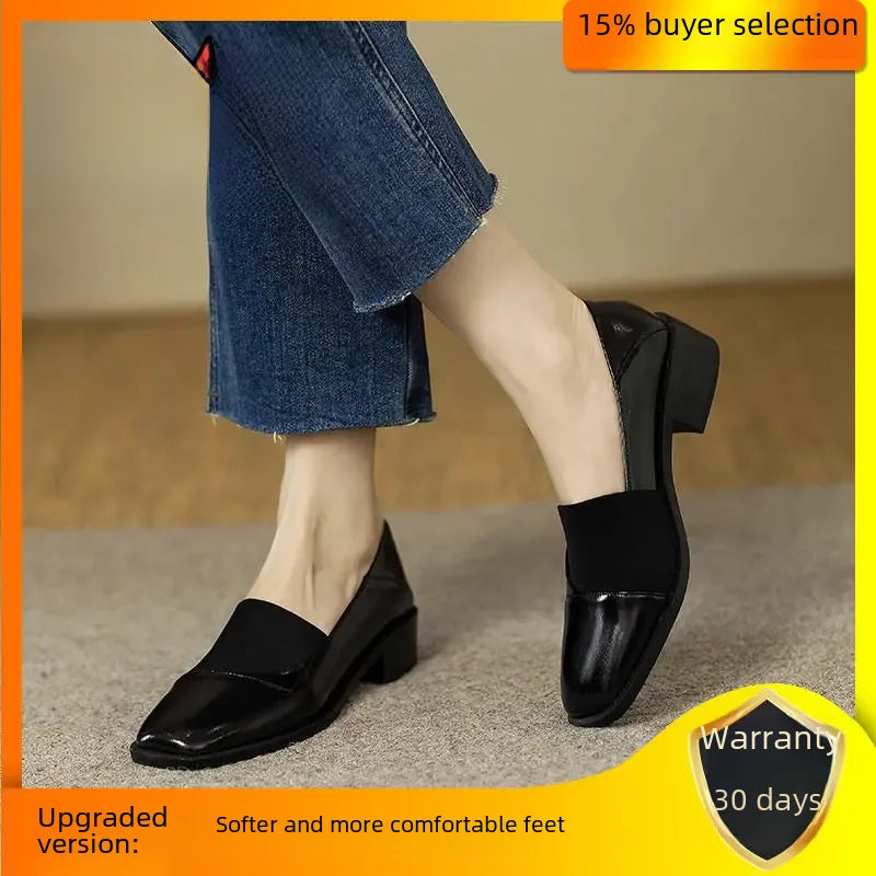 Lederen Schoenen Vintage Stijl Dame Schoenen