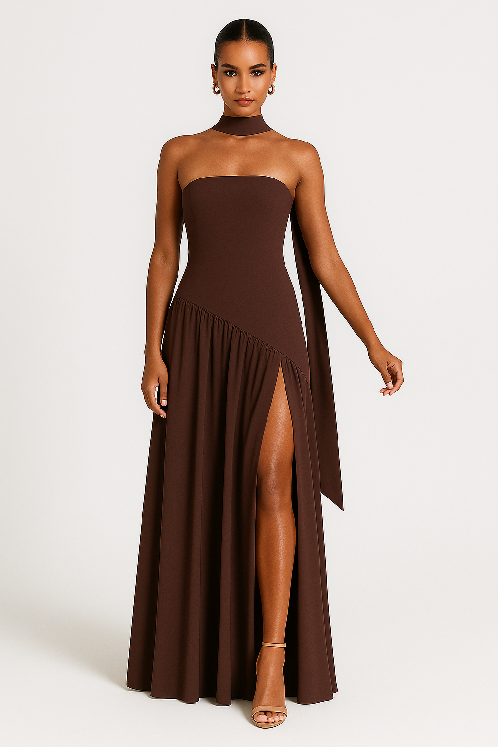 Elegante Strapless Galajurk met Hoge Split | Dames Jurk 1