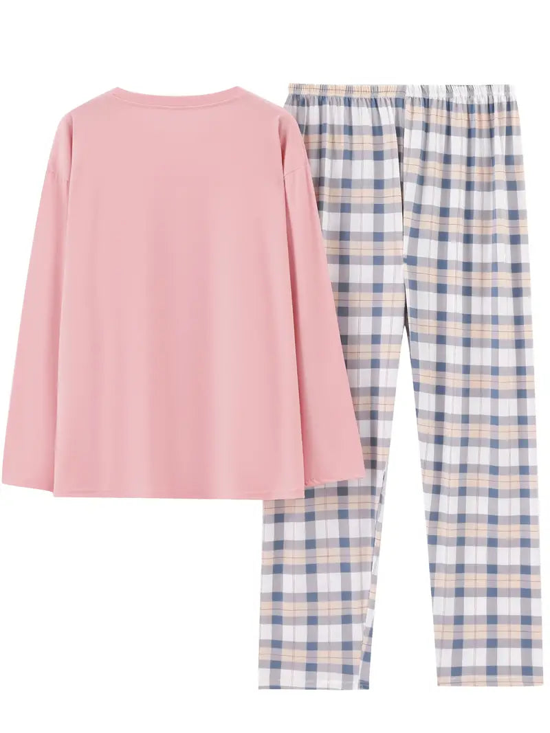 Dames Pyjama Ruitpatroon Zacht en Zomerse Stof