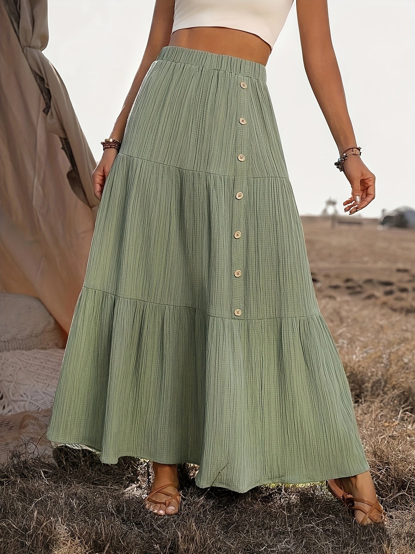 Dames Maxi Rok Zomer Bohemien Stijl met Volant