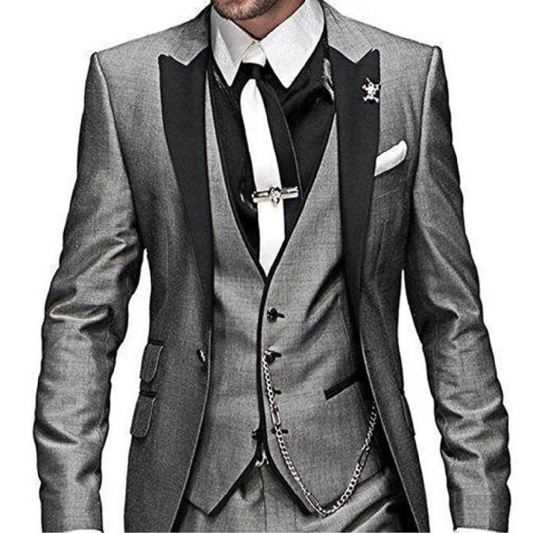 Heren Trouwpak Elegante 3-Delig Kostuum Ademend Stof
