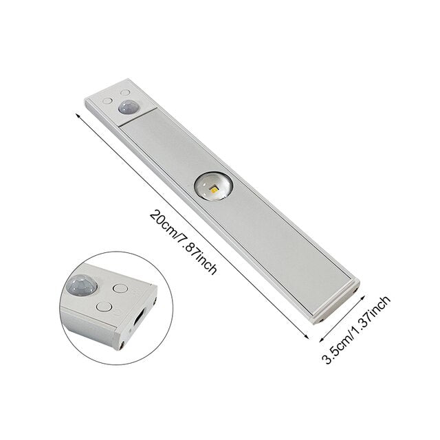 Draadloze LED-lamp met Bewegingssensor Oplaadbaar USB-C Dimbaar 3 Lichtkleuren Magnetische Installatie voor Gang Kast Slaapkamer Keuken tot 2 Maanden Gebruik