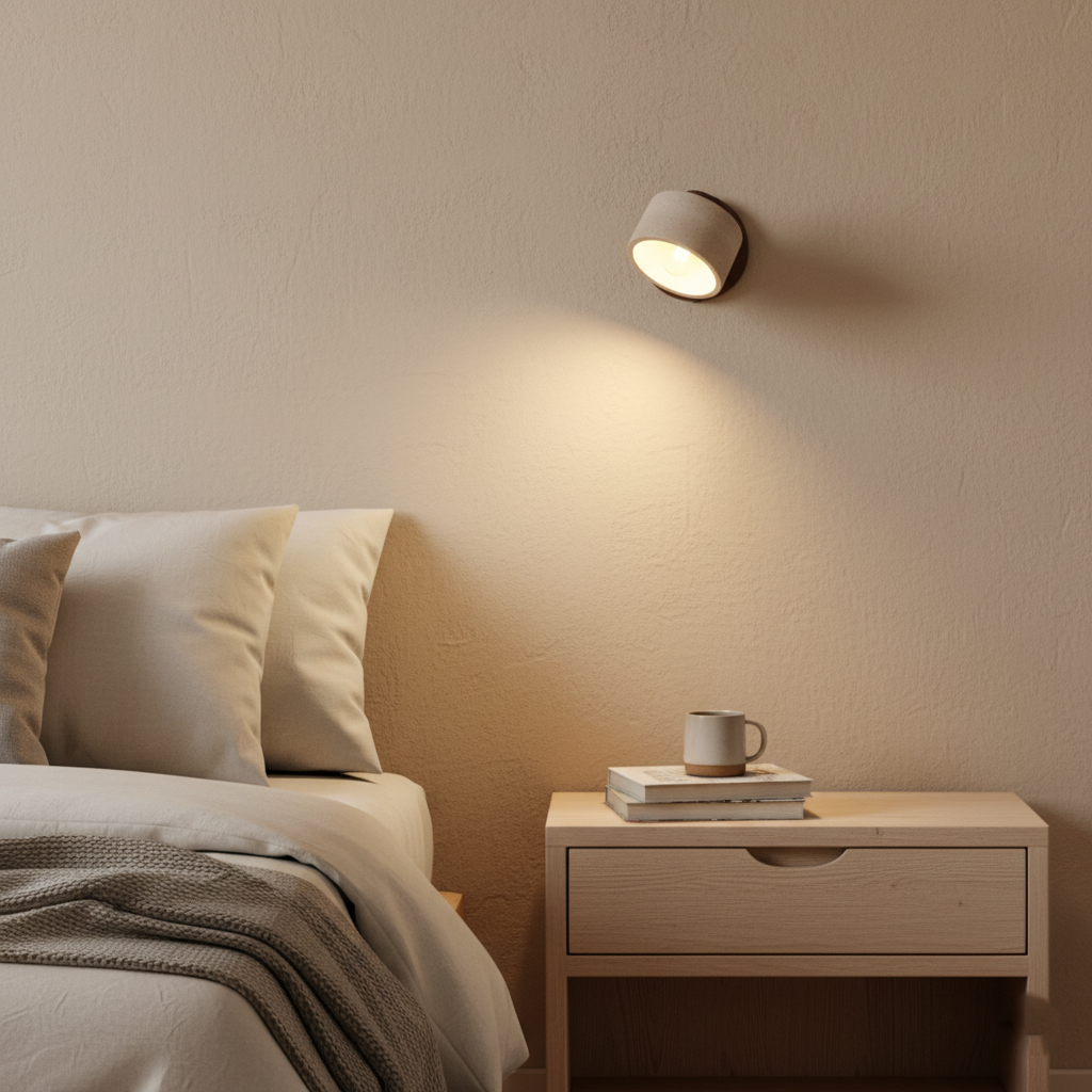 Wandlamp Travertin Steen LED E27 3000K Japandi Compact Rond
