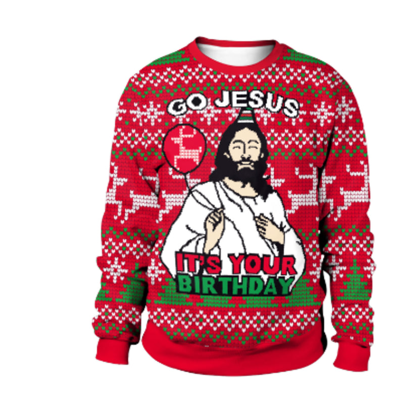 Heren Trui Kerstprint Warm en Comfortabel Gebreid