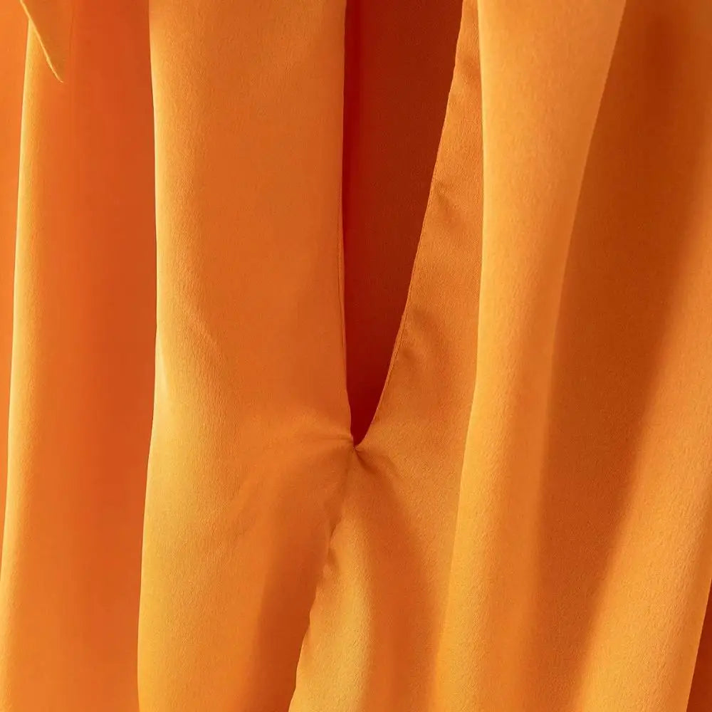 Dames Haltertop Oranje Kort Croptop Zomer