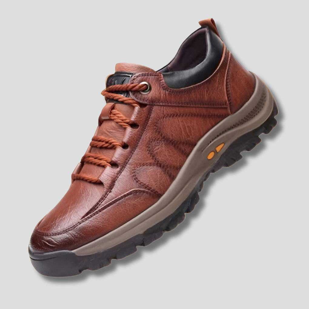 Leren herenschoenen met orthopedisch voetbed zwart kastanjebruin voetondersteuning werkschoenen casual
