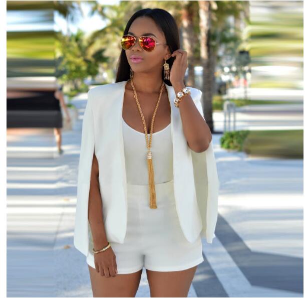 Dames Blazer Cape Jas Lange Mouwen Open Voorkant