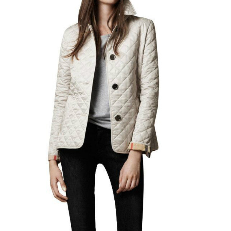 Dames Geruite Jas met Reverskraag Stijlvol Modern Design