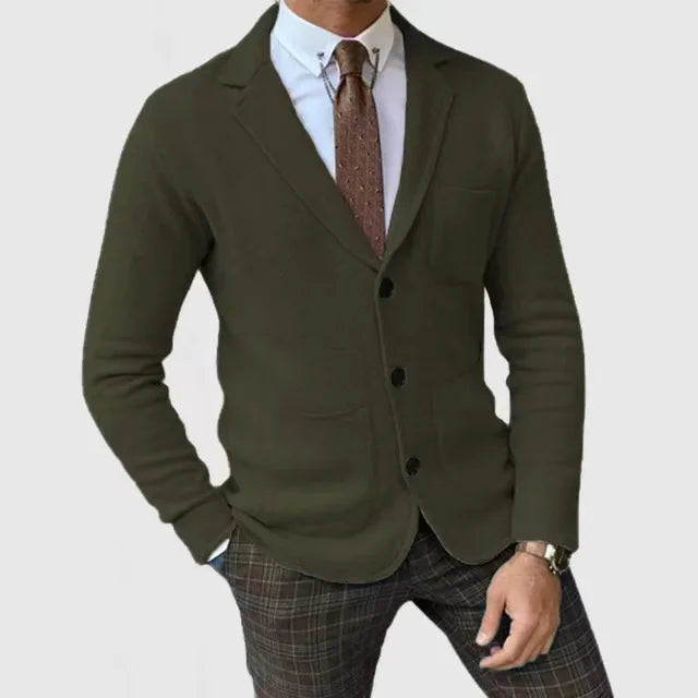 Heren Blazer Slim Fit Gebreid Met Knopen