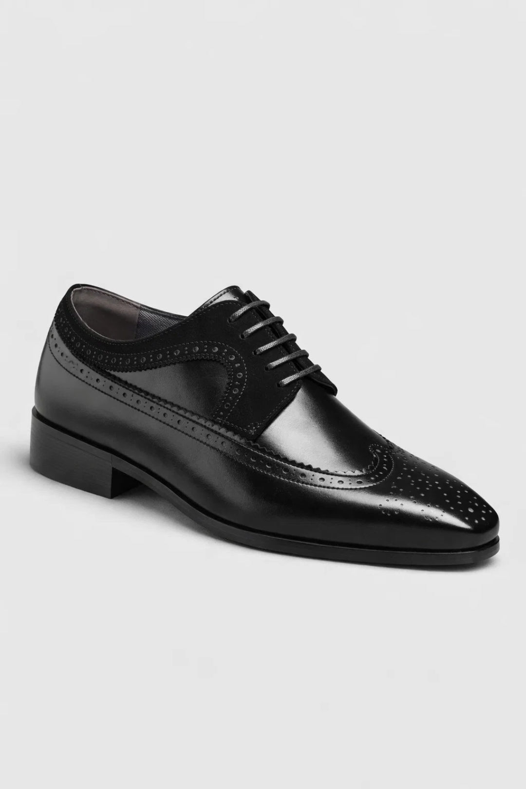 Heren Schoenen Elegant Met Veters Leer Zwart