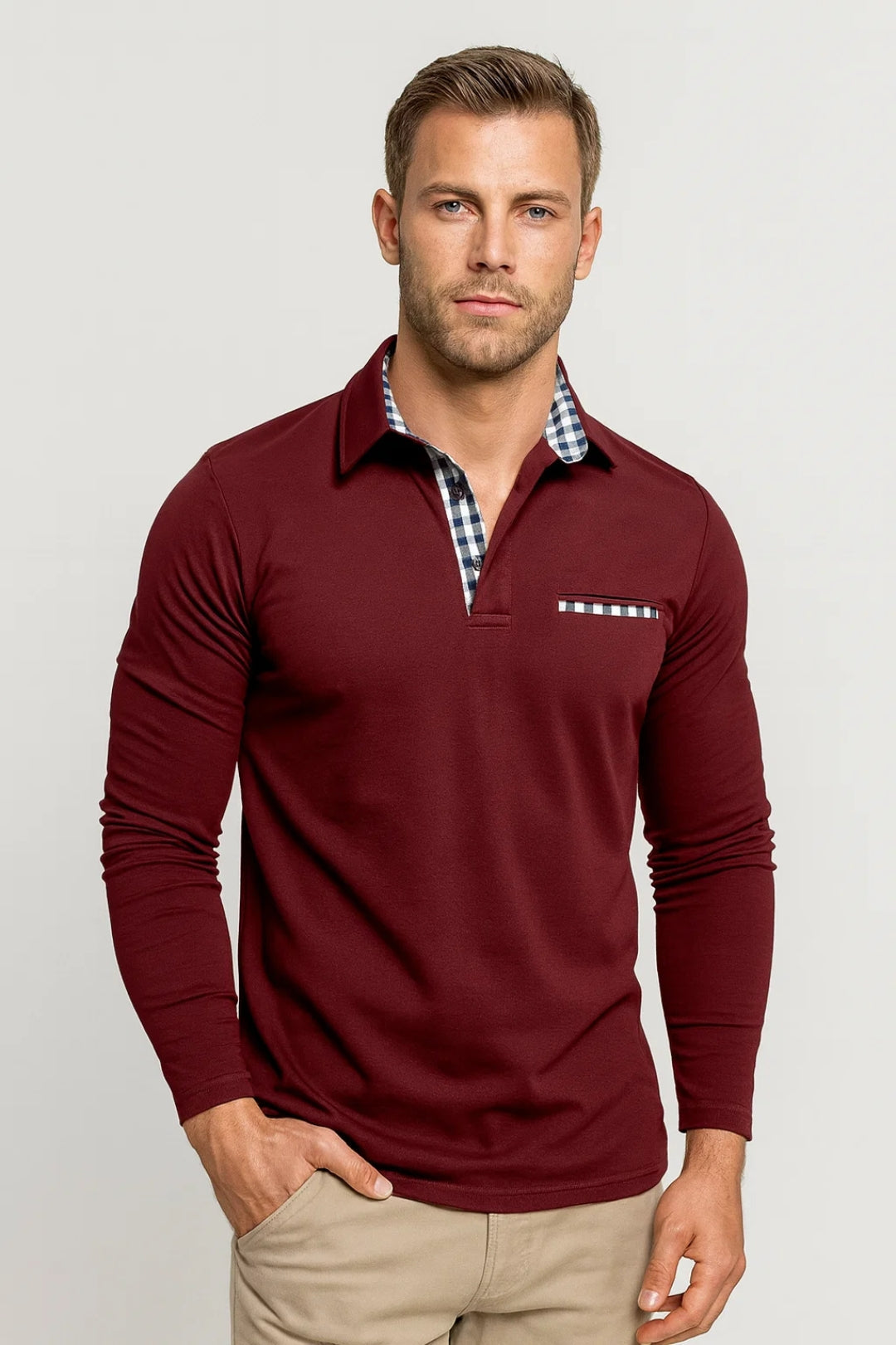 Heren Polo Lange Mouw Slim Fit Zomer Lente Collectie
