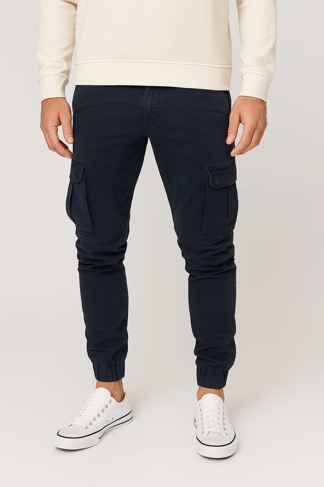 Slim Fit Cargo Broek Heren Elastisch Casual Stijl