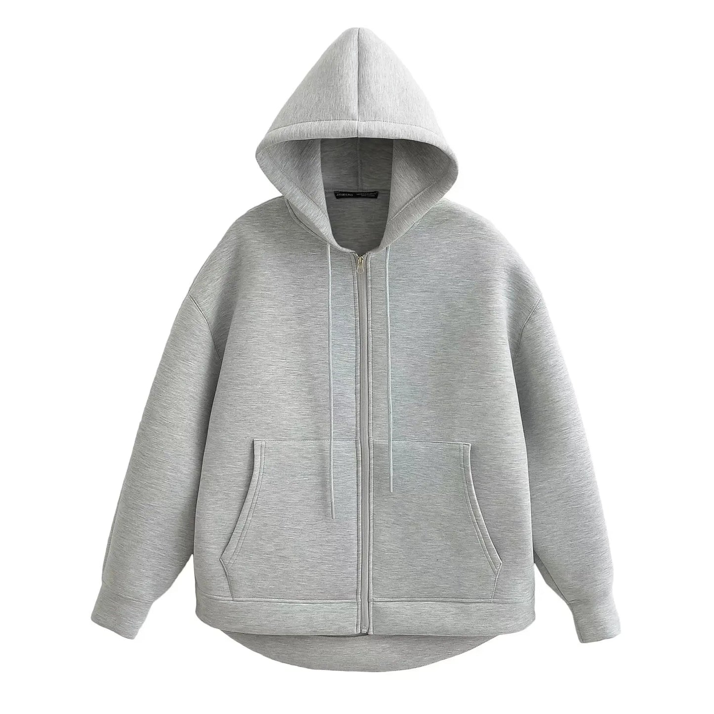 Dames Winterjas Lange Grijze Jas met Capuchon Warm en Comfortabel