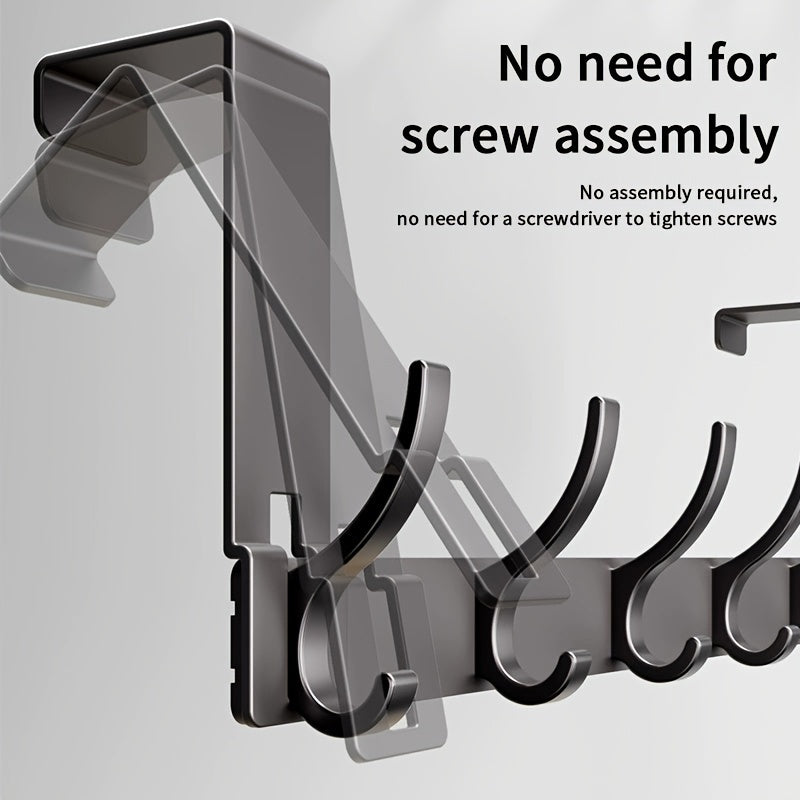 Deurkapstok Aluminium 39cm Zwart Over Deur Kapstok Jassen Handdoeken Kapstokhaak Zonder Boren Ruimtebesparend Organizer