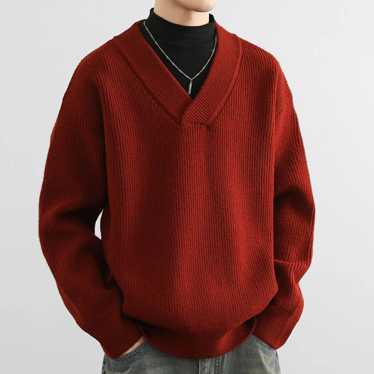 Heren Trui V-hals Regular Fit Klassiek Design