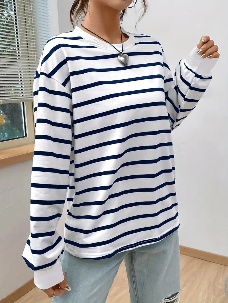 Jade | Dames Sweatshirt - Tijdloos Gestreept Design, Comfortabele Pasvorm 4
