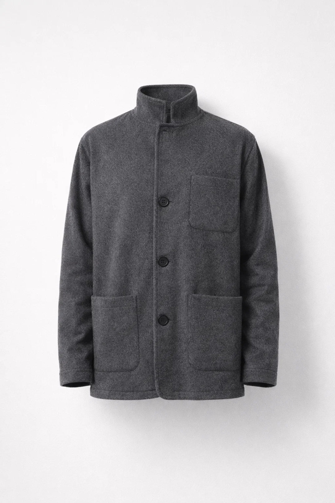 Heren Tussenjas Oversized met Opstaande Kraag Knoopsluiting Casual
