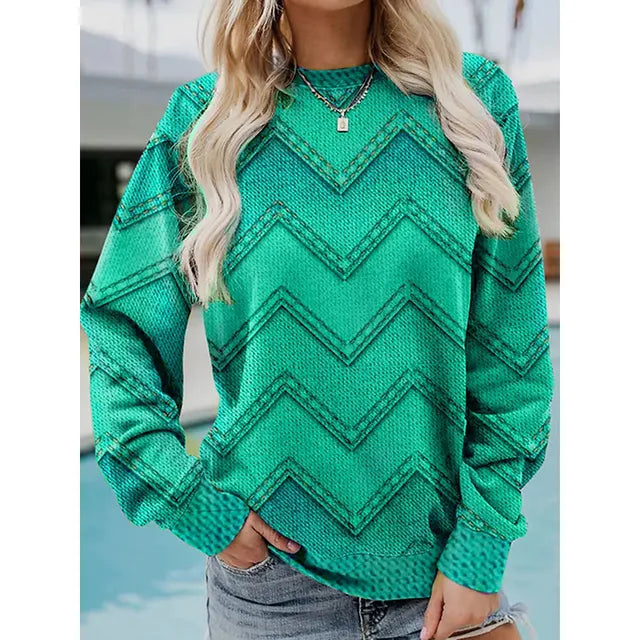 Vrouwelijke Trui met Leuke Print → Dames Trui met Grappige Print