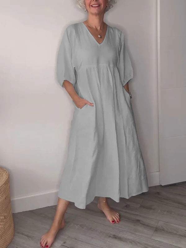 Klara | V-hals & Elegant Ontwerp Midi Jurk 7