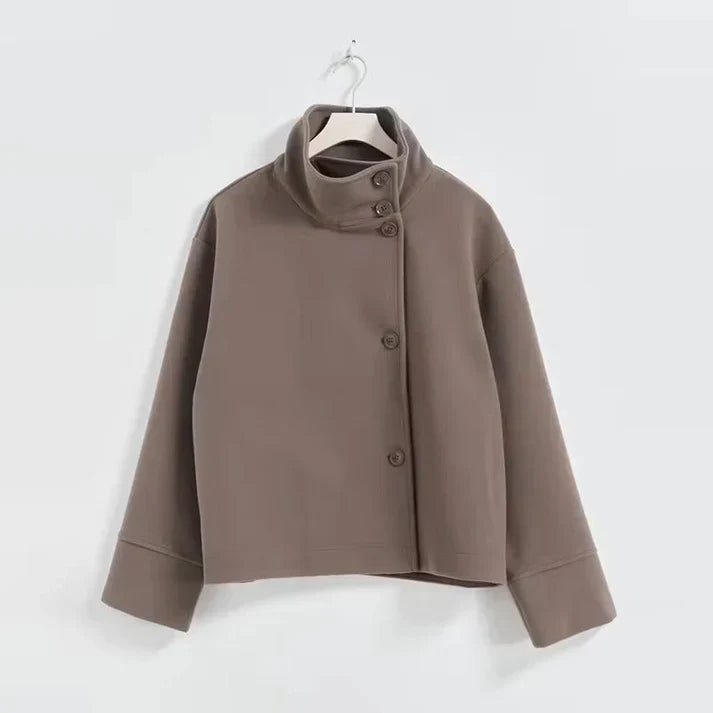 Korte jas Dames | Hoge Kraag & Knoopsluiting