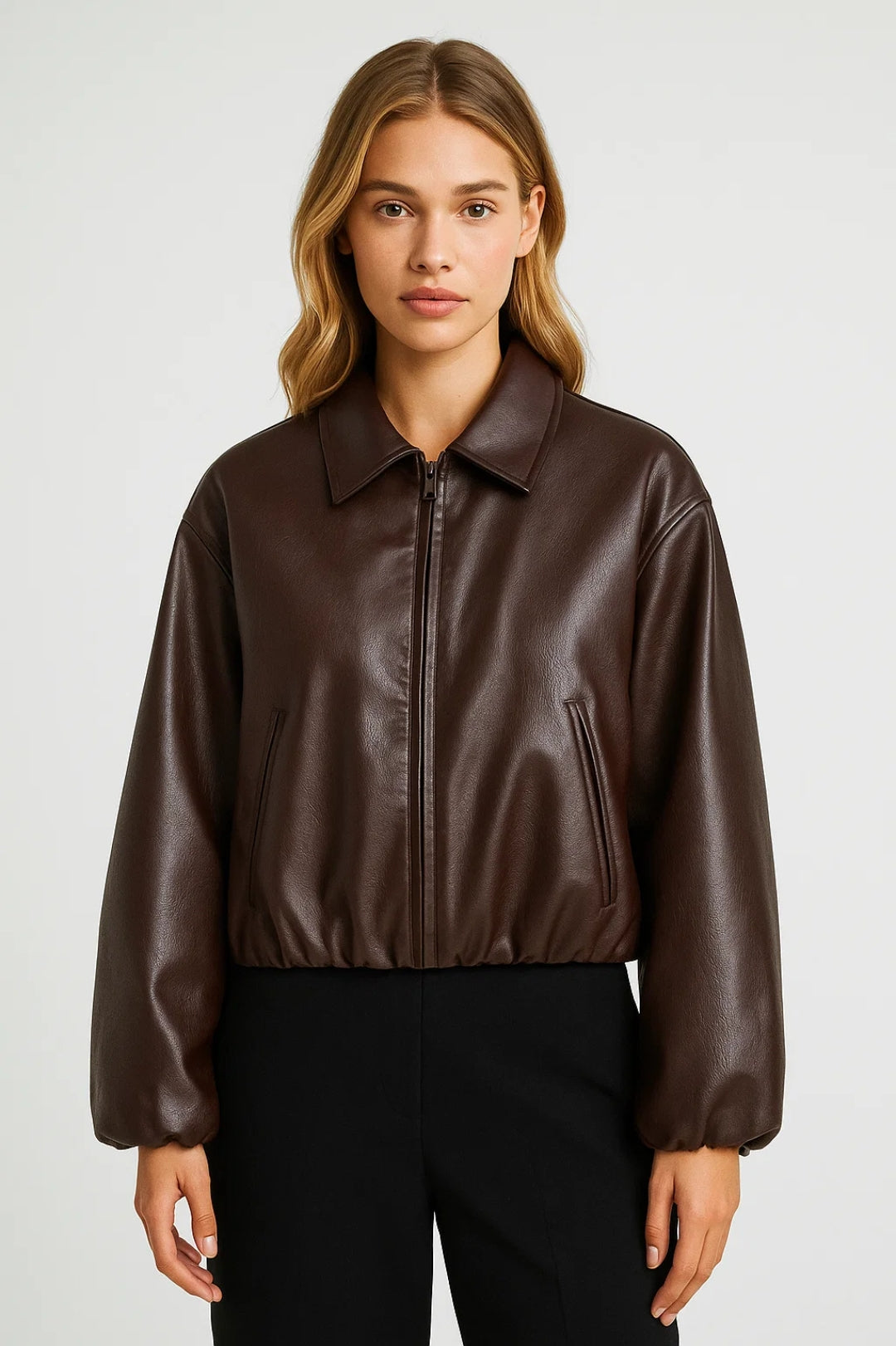 Dames Bikerjas Oversized met Ritssluiting Stoer Casual