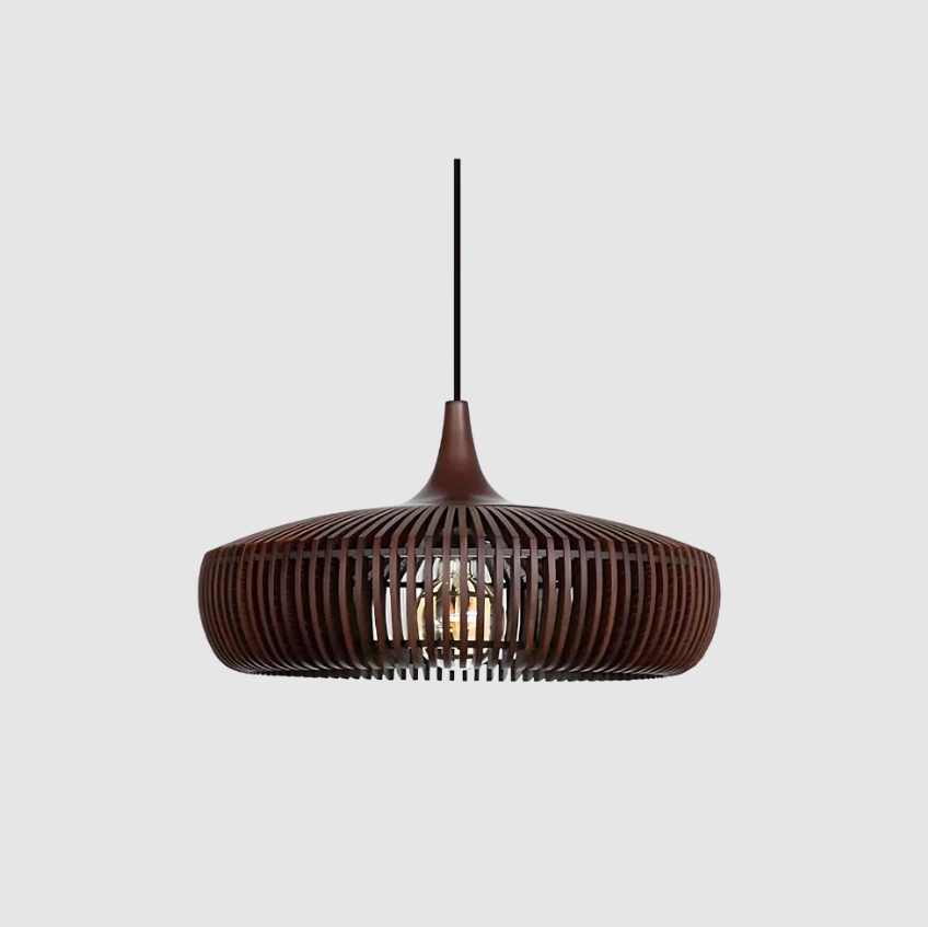 Houten Hanglamp Plafond 43cm Japandi Verlichting Warm Licht Eetkamer Slaapkamer Woonkamer